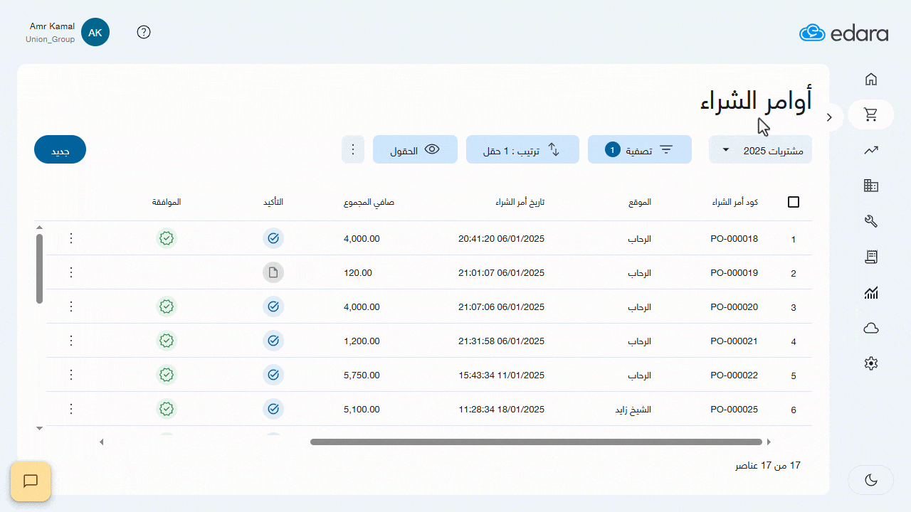 التحكم في عرض بيانات الجدول في "إدارة 3.0" — ويمكنك التحكم في العرض لإعادة تسميته أو حذفه أو مشاركته مع المستخدمين، وذلك من…