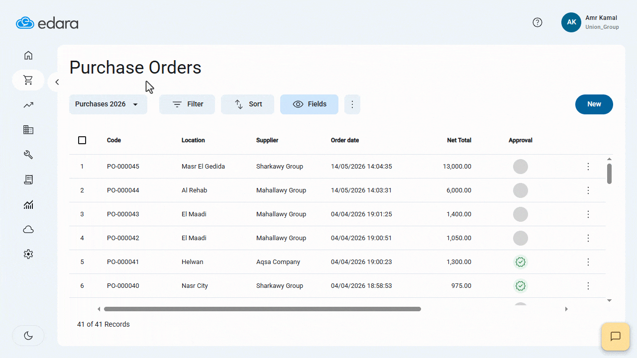 Controlling Table Views in “Edara 3.0” — Click on “Apply Changes”