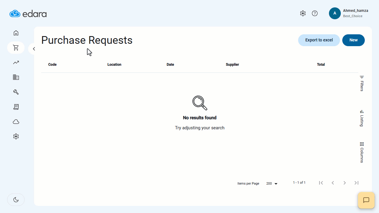 Creating a Purchase Request — Click "Save".