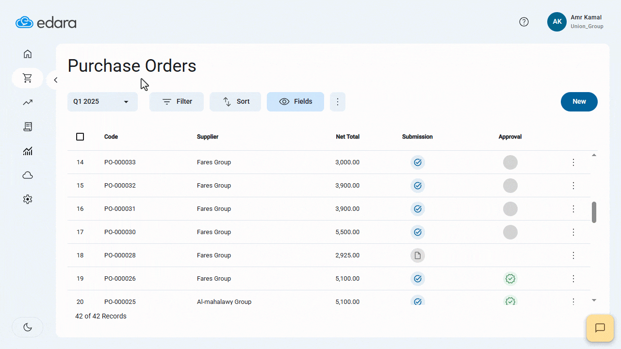 Saving a View on the Purchase Orders Page — You can rename or delete a view by opening the available views menu, hovering…