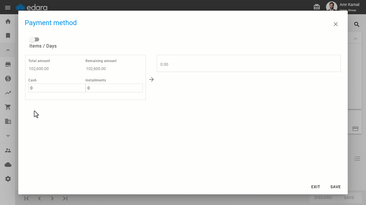 1- Cash Payment — Click on “Save”.