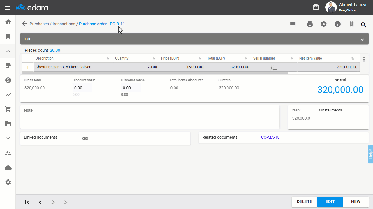 2- Deleting Related Orders — Make sure to delete any related orders associated with the purchase order, such as: (Cash Out -…