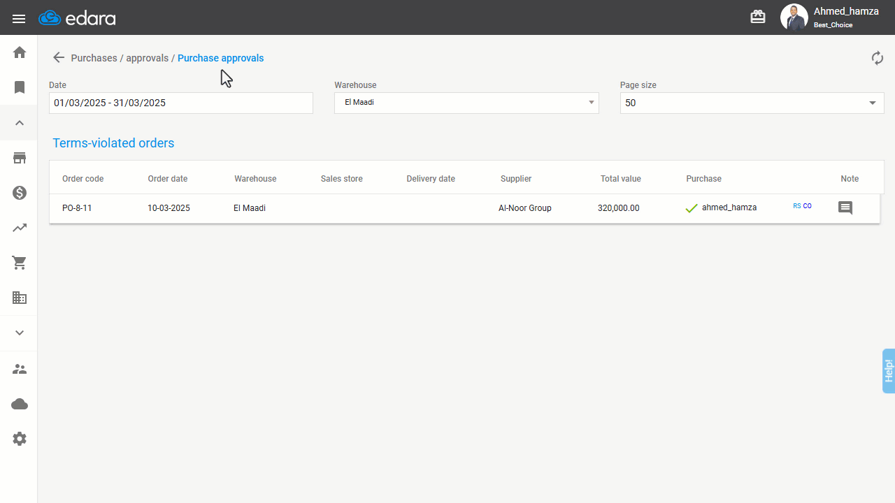 3- Canceling the Purchase Order Approval — Click on “Update”.