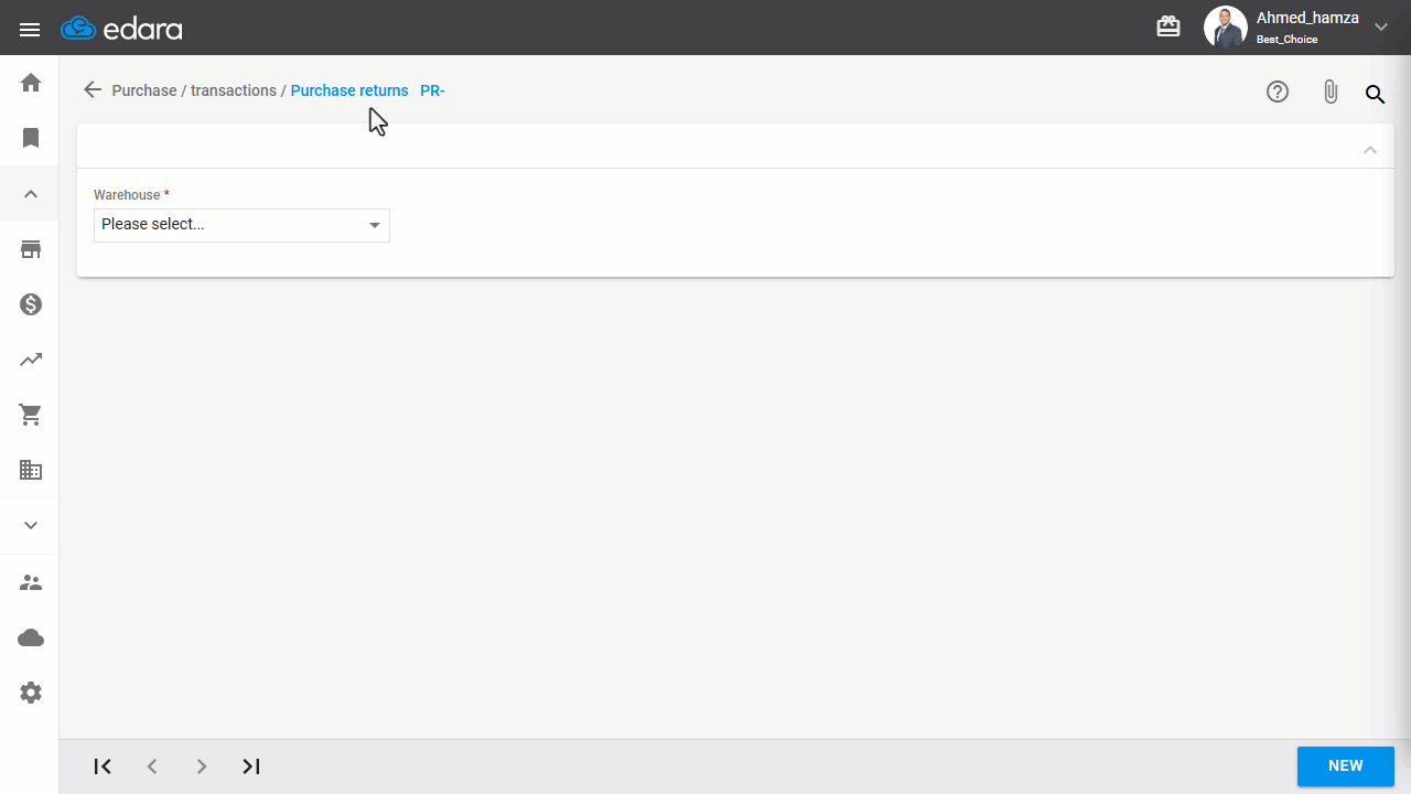 1. Creating a Return Using the Document code — Click “Save”.