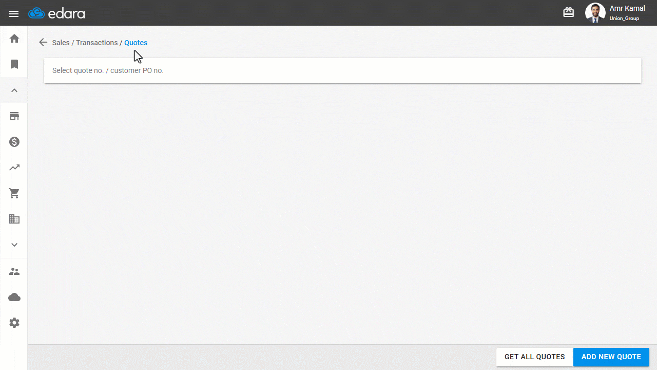 Creating a Quote — Click on “Save”.