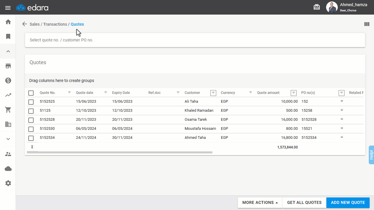 Converting a Quotation into a Sales Order — You can use 👁️ to view the client’s purchase order and make any necessary edits…