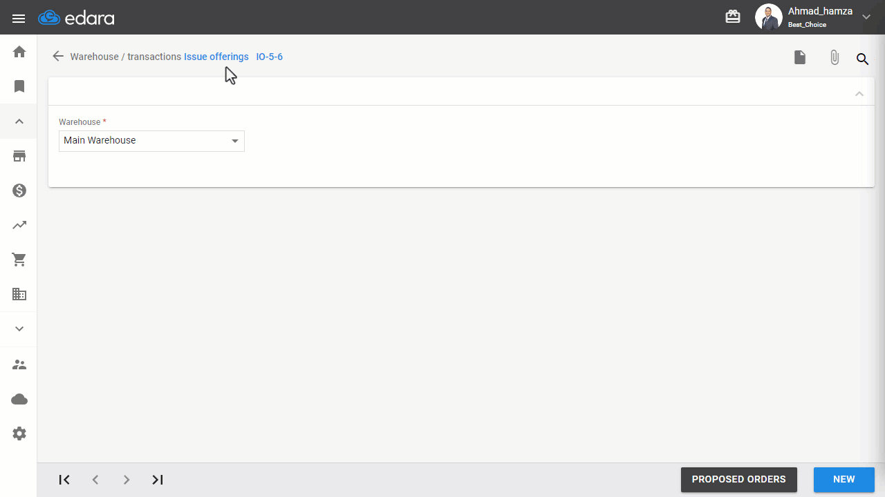 Saving a Work Order Linked to a Proposed Sales/Purchase Order — Click “Save”.