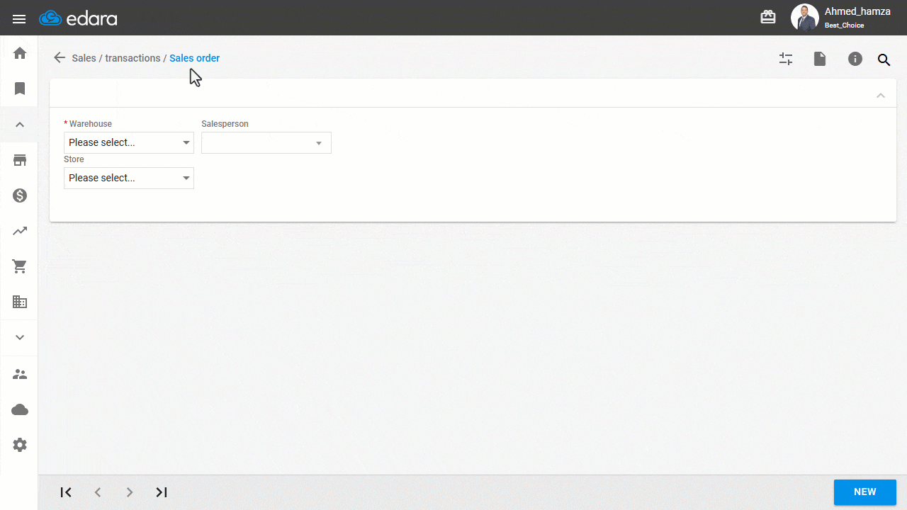 Creating a Taxable Sales Order — Click on “Save”.