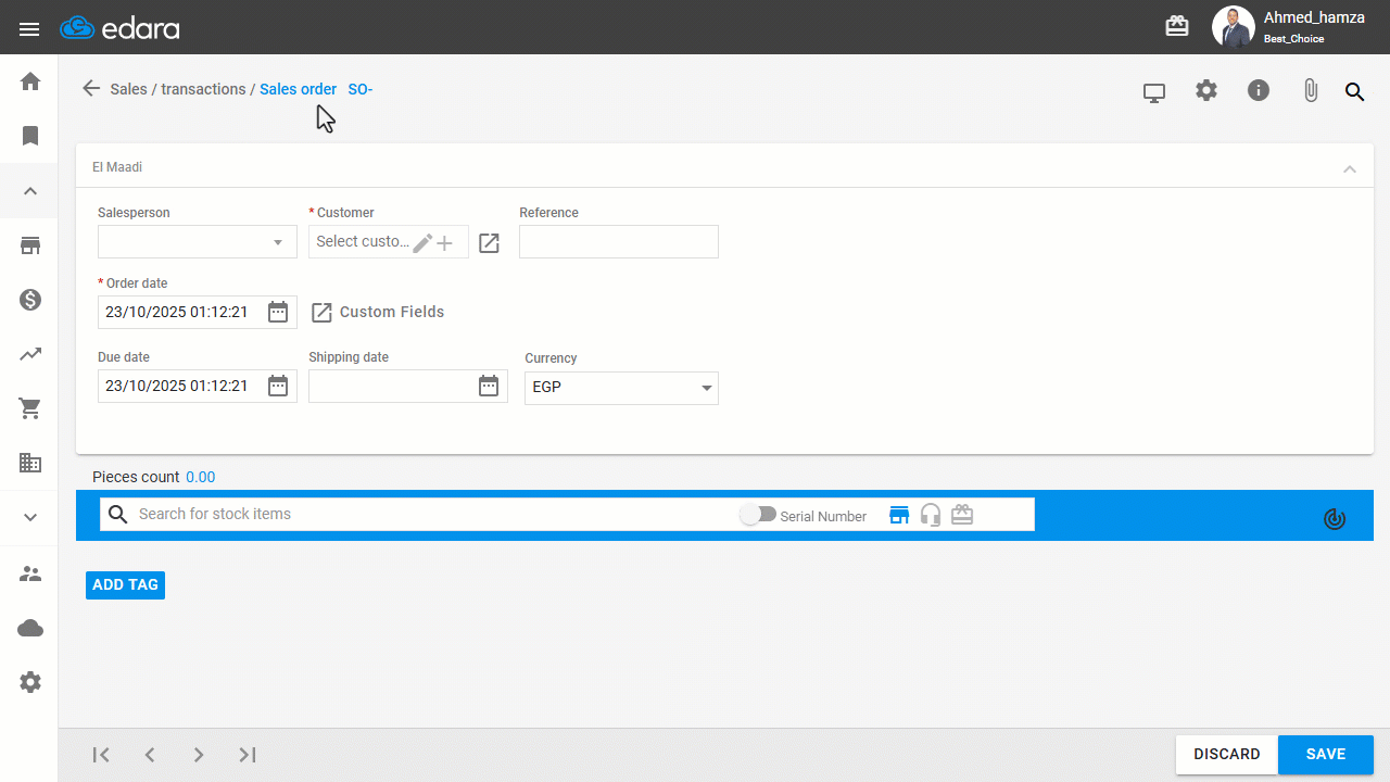 Adding a Customer from the Quick Coding Screen — Click on “Save”.