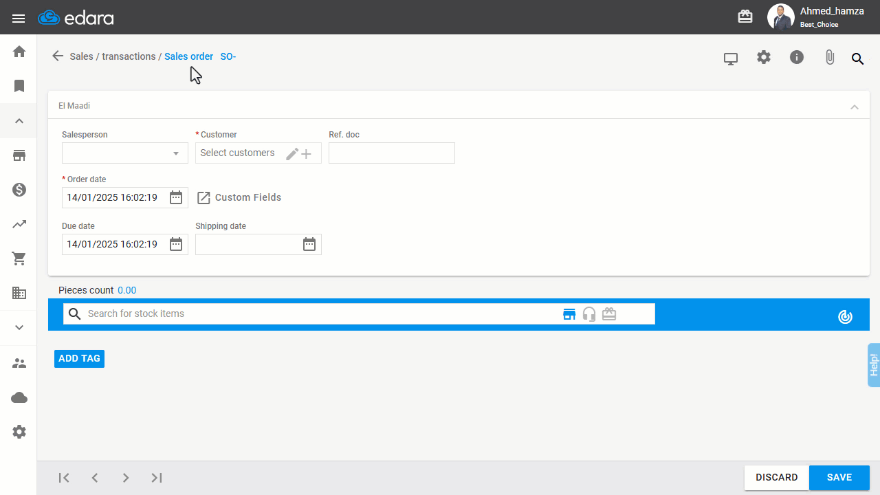 Step 2: Registering a Credit Customer — Click “Save”.