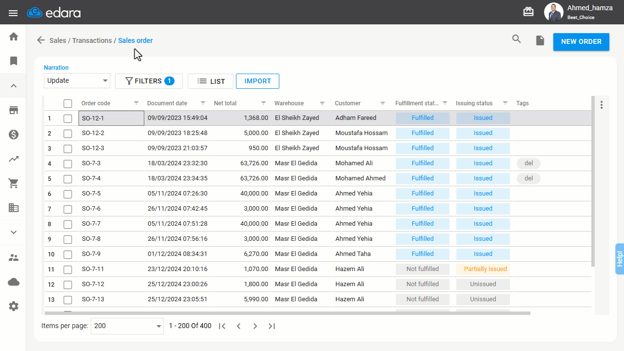 Bulk Fulfilling of Sales Orders — A confirmation message stating "Fulfillment orders succeed" will appear.