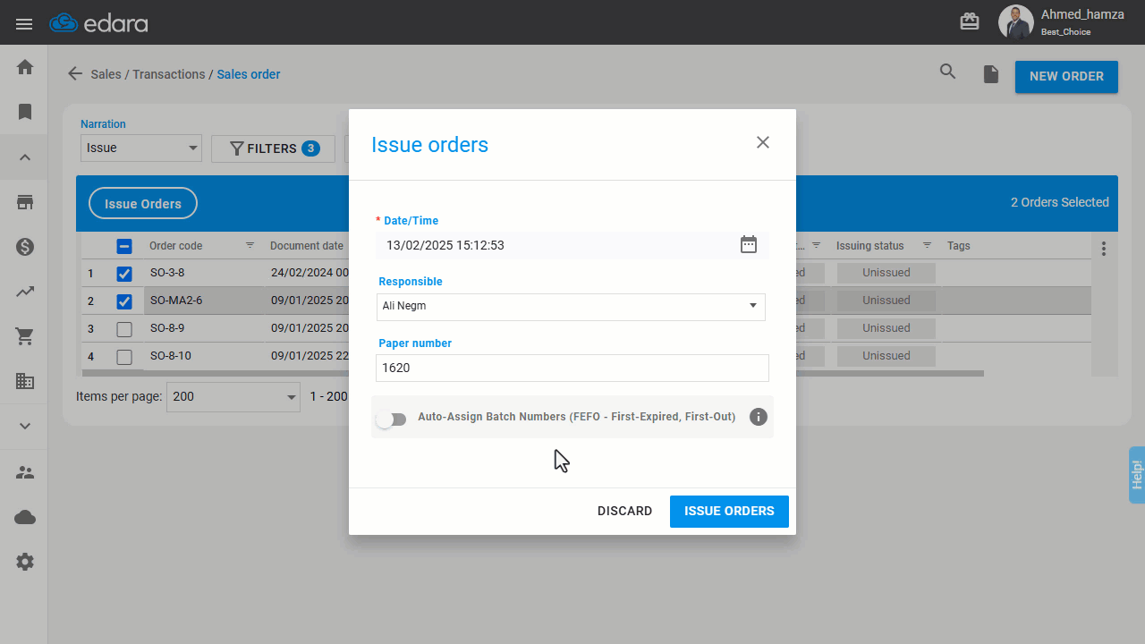 Bulk Issuing of Sales Orders — Click on “GOT IT”.