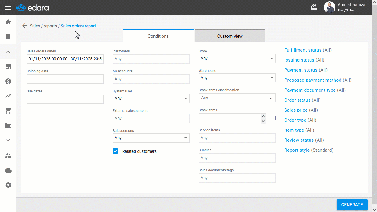 Displaying the Sales Order Number in the Sales Orders Report — The sales order number will now appear in the Sales Orders…