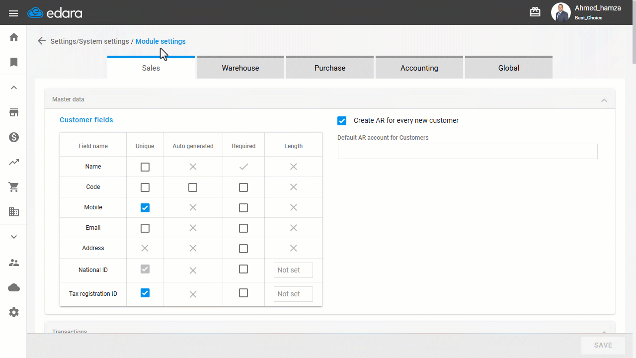 Step 2: Enabling SMS — Click on “Save”.