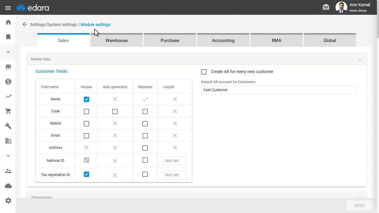 Creating a Separate Account for Each Customer — Click on "Save".
