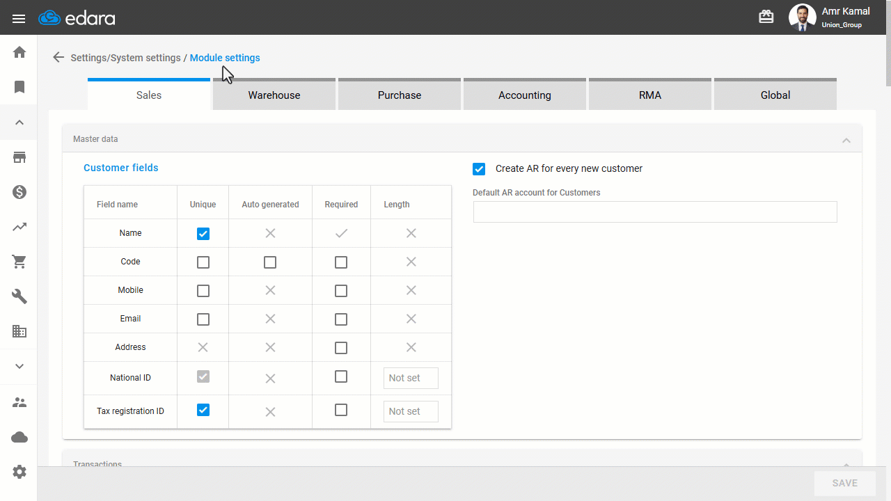 Controlling Enforce Serial Number Entry in Sales Documents — Click on “Save”.