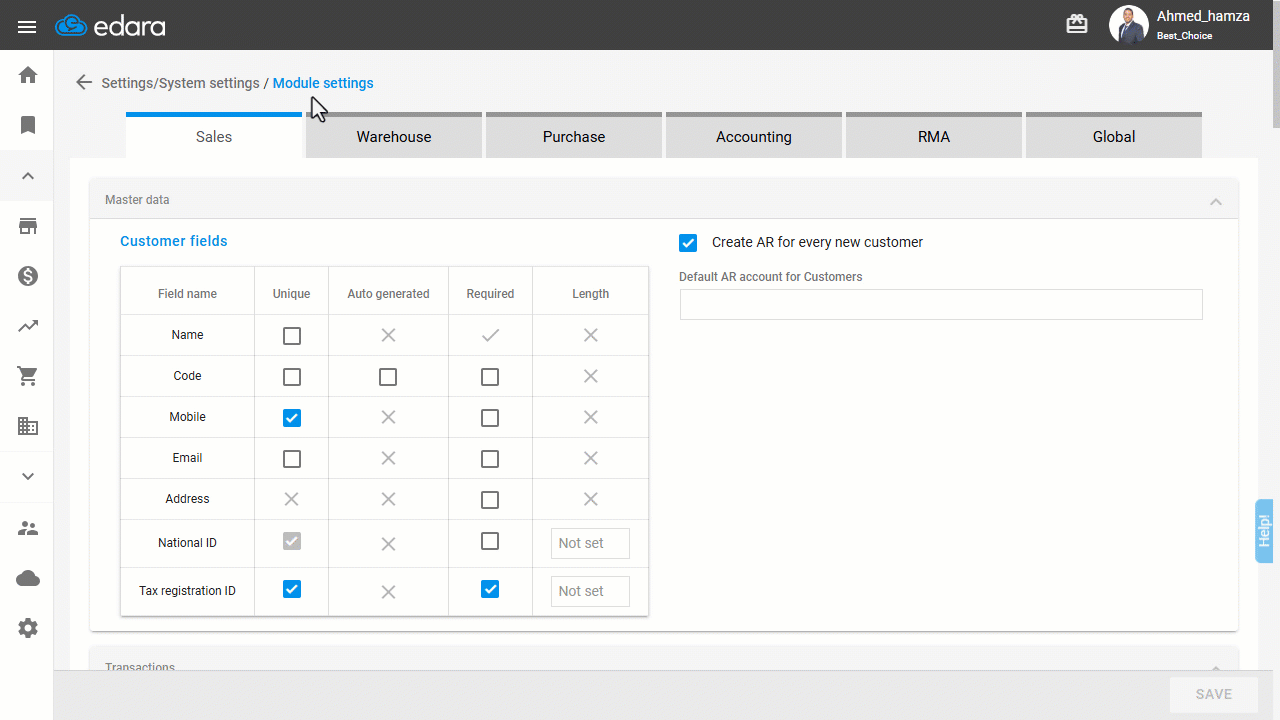 Creating a sales order at zero price — Click “Save”.