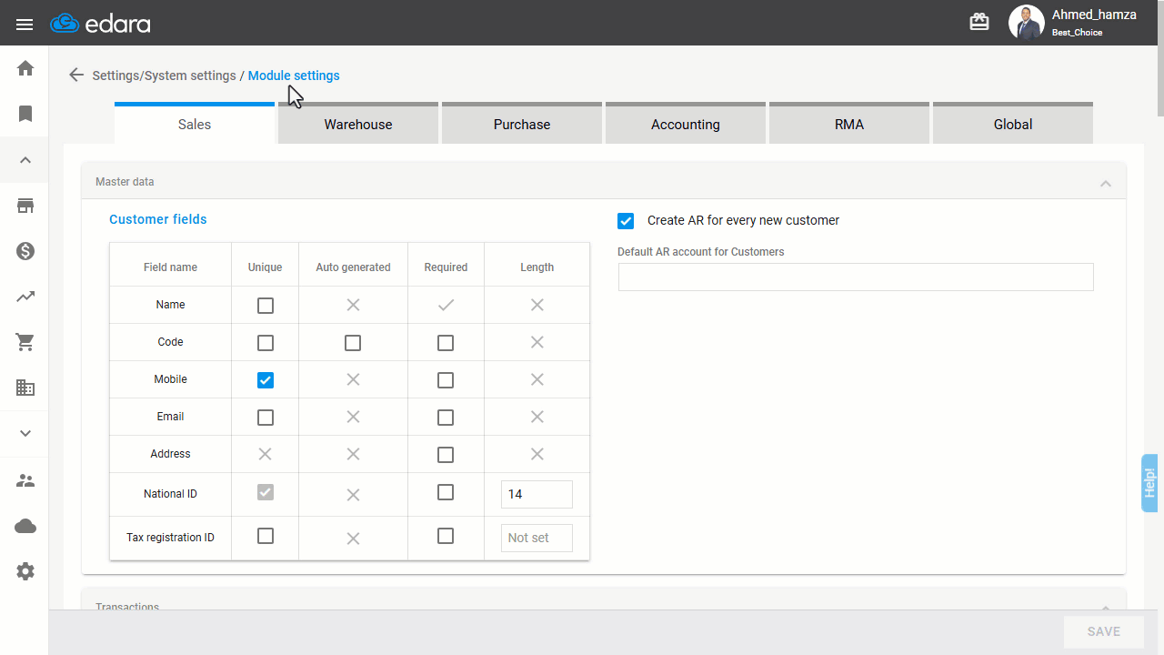 Excluding Service Items from Relative Discounts — Click on "Save".