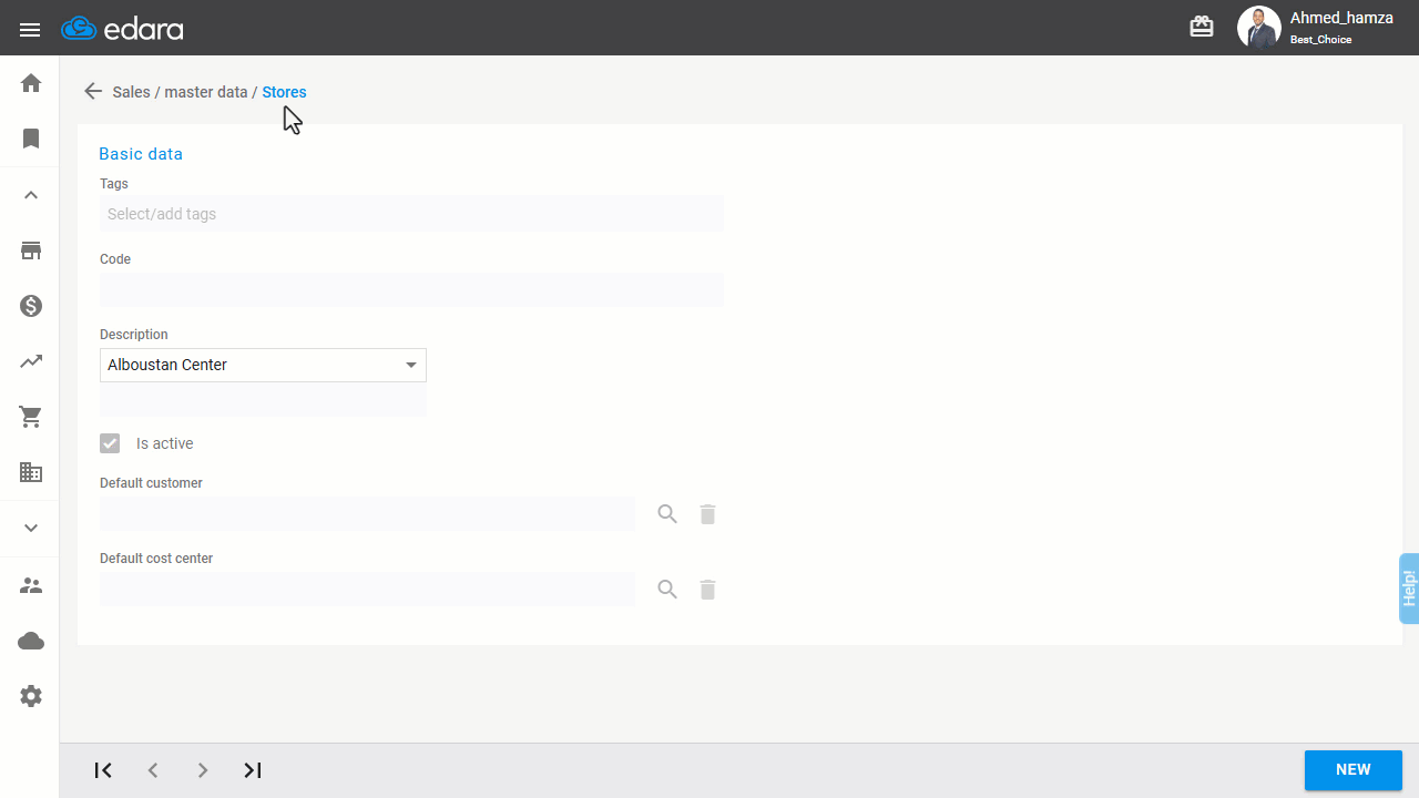 Adding a Default Cost Center to a Sales Store — Click on “Update”.