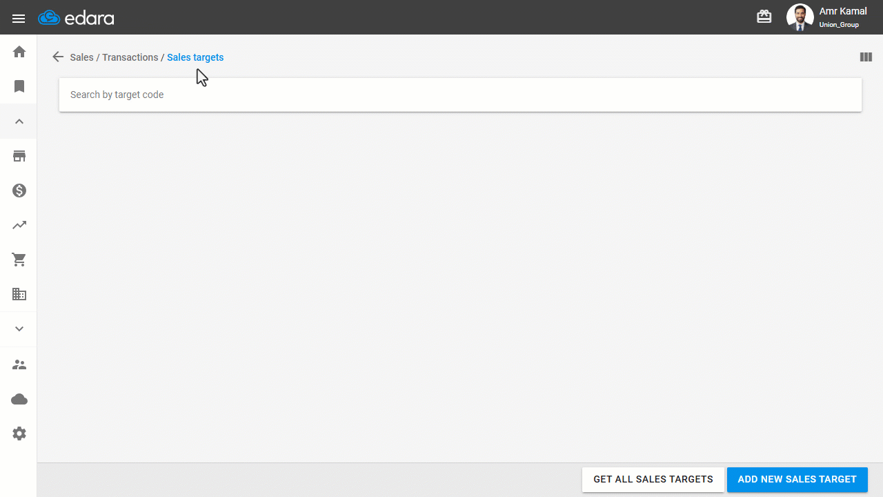 Creating a Sales Target for a Specific Classification — Click on “Save”