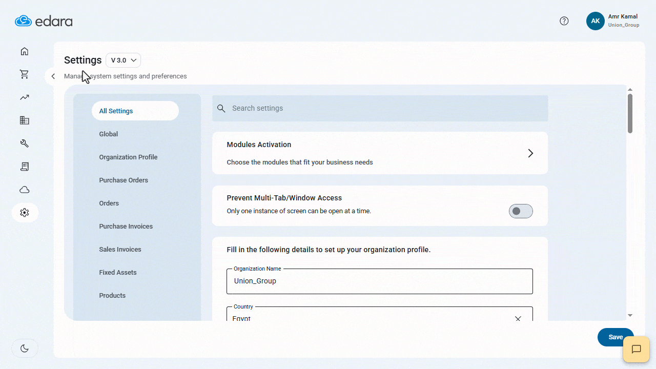Automatic Actions for Locked Sales Orders — Click on “Save”.
