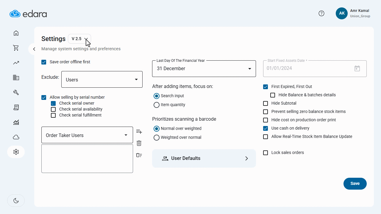 Allowing Selling by Serial Number — 2- Check Serial Availability: This option appears after you enable “Check Serial Owner”…