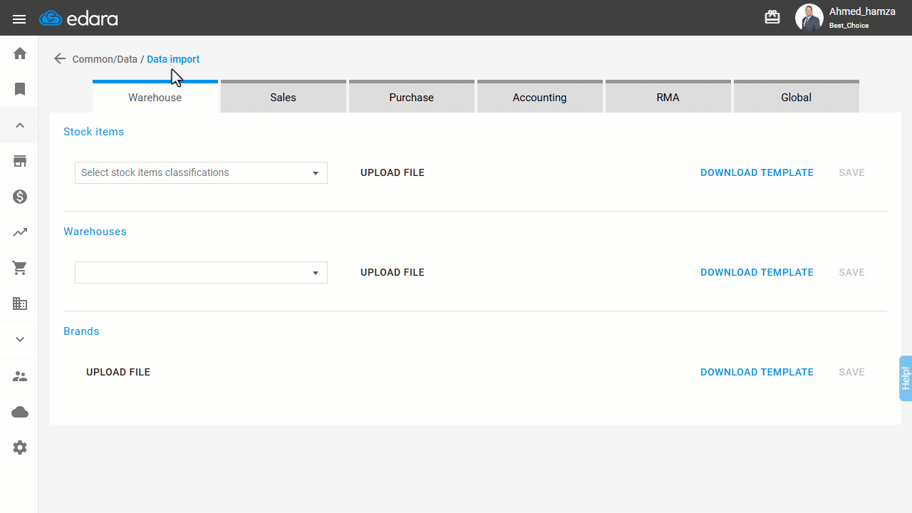 Bulk Importing of Brands Data — Click “Save”.