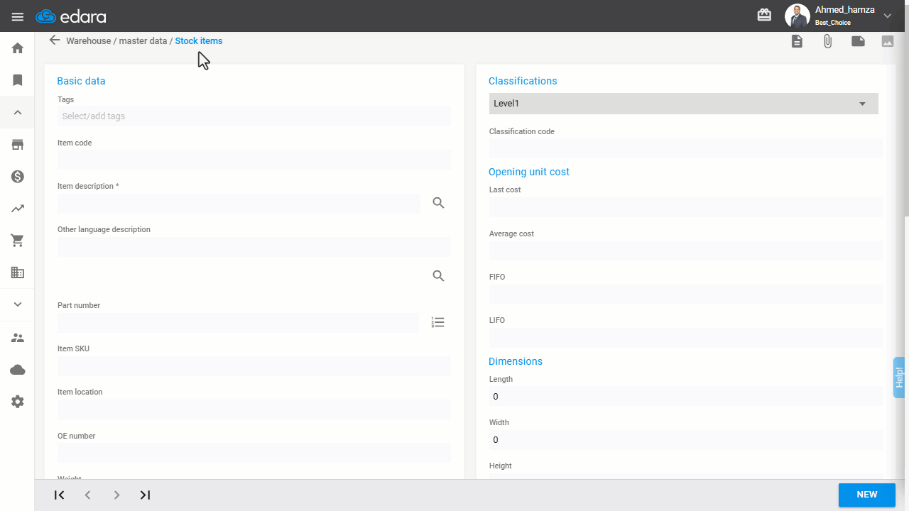 Creating a Stock Item with an Expiration Date — Click "Save"