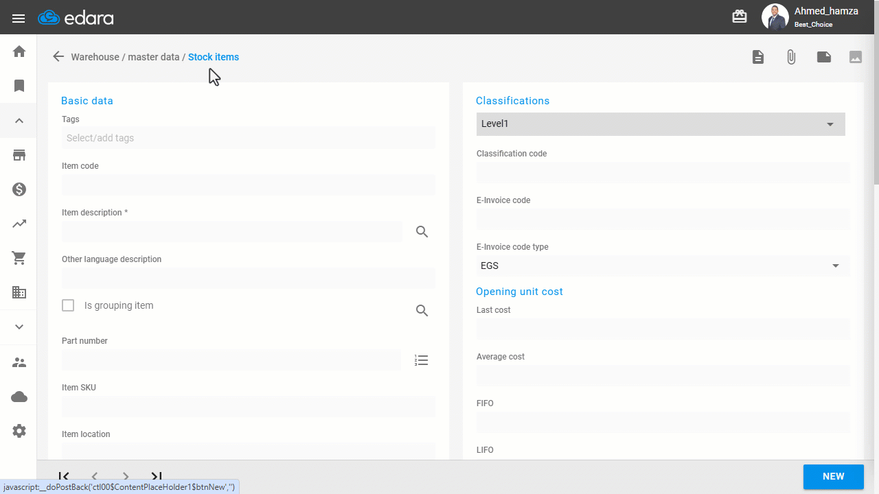1- Specifying the code for each item individually — Click "Update"