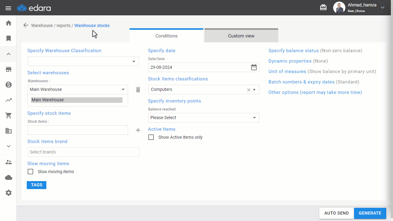 Retrieving the Item ID in "Edara" — Select either Excel or Google Data, depending on your preference.