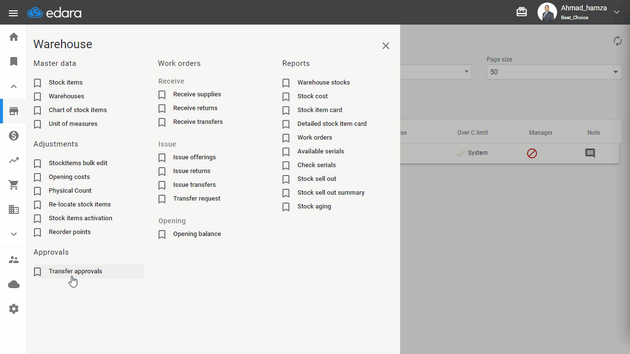 Approving a Transfer Request — Click "Save"