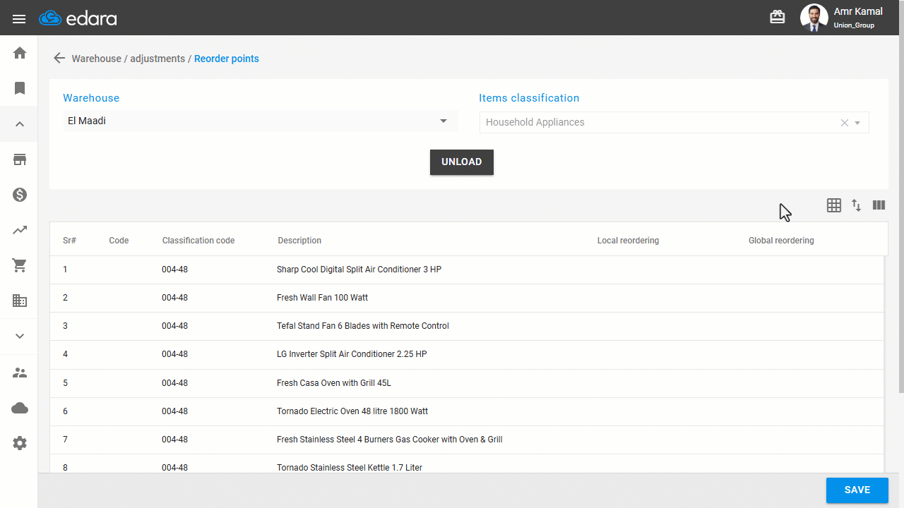 Setting a Reorder Point — Click on “Save”.