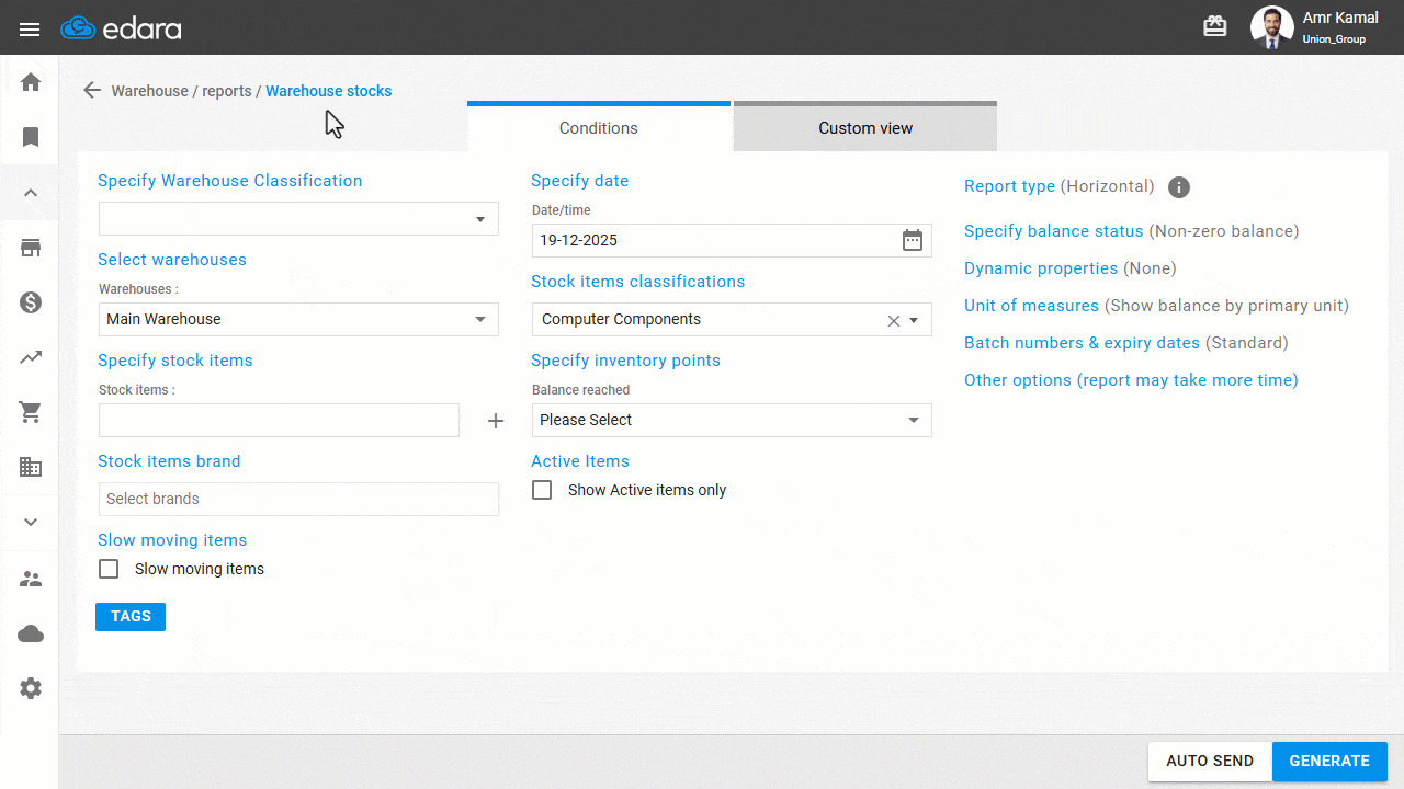 First Step: Exporting the Excel File from “Edara” — Click on “Excel”.