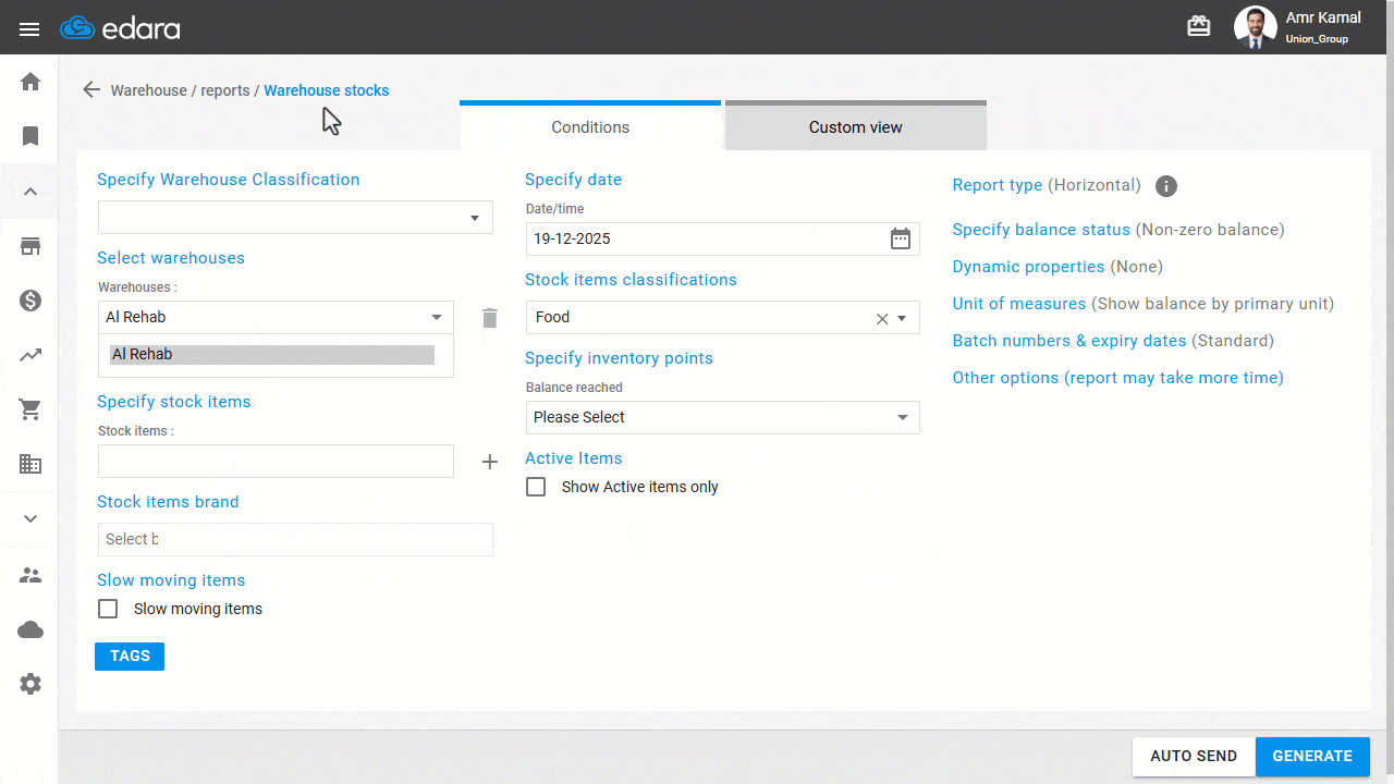 First Step: Exporting the Excel File from “Edara” — Click on “Excel”.