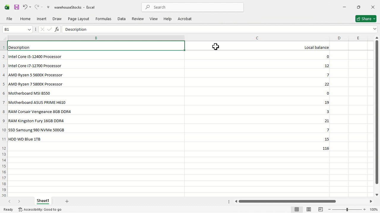 Second Step: Editing Quantities in the Excel File — Upload the file after resetting all quantities to zero. Enter the…