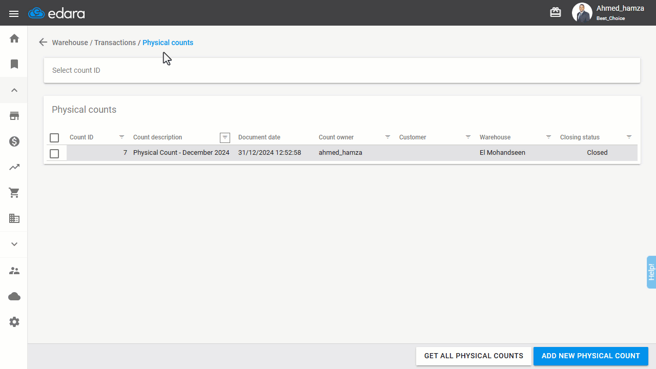 Settling warehouse increase by selecting a specific cost method for the document — Click “OK”.