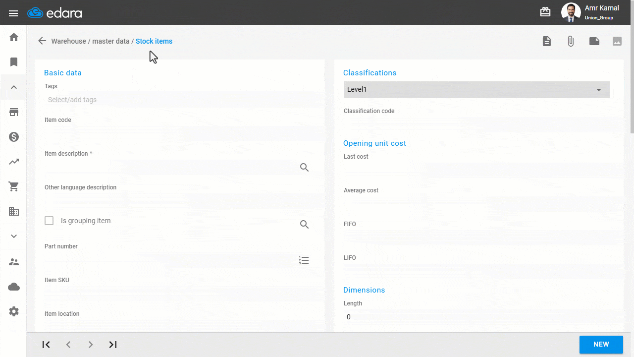 2- From the “Stock item” Page — Click on “Update”.