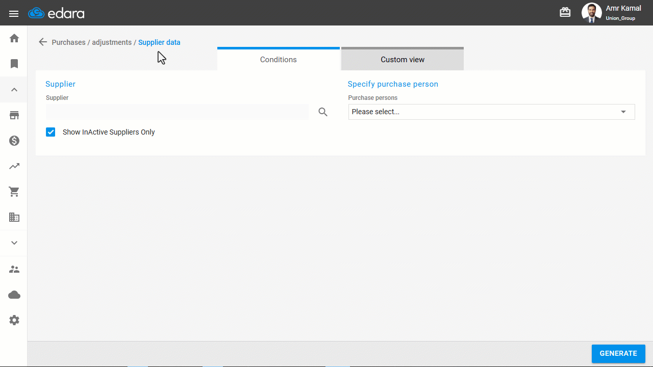Activating/Deactivating a Supplier — Click on "Save".