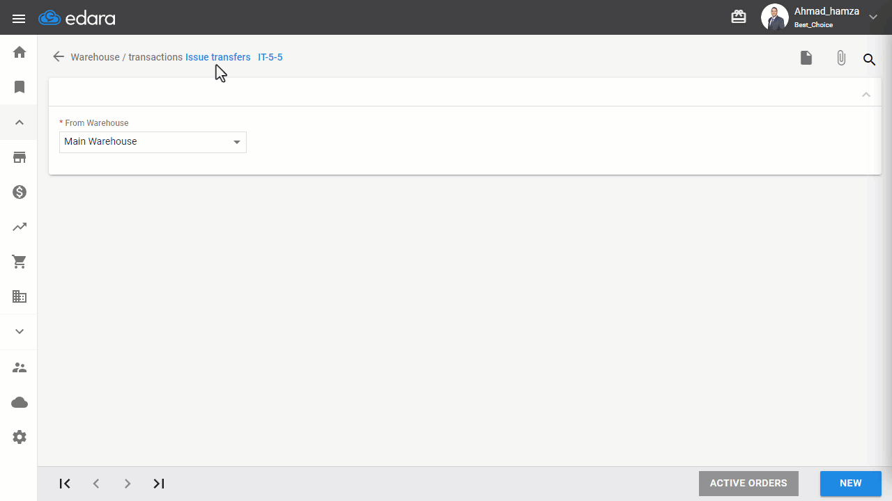 Transferring Supplies Using "Edara" — Click "Save".