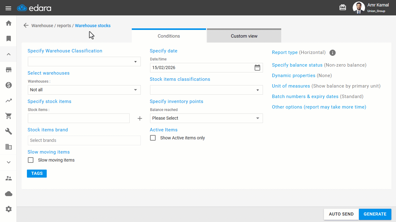 Step 1: Exporting an Excel File from the System — Click on "Excel".