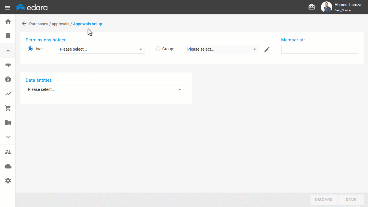 Granting/Revoking Approval Permission for a Purchase Order — Click on “Save”.