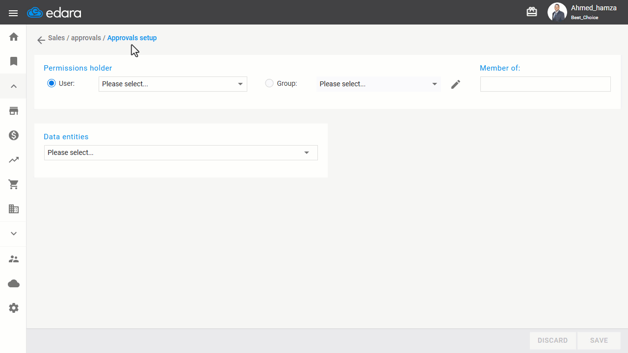 Granting/Revoking Approval Permission for Sales Returns — Click on "Save".