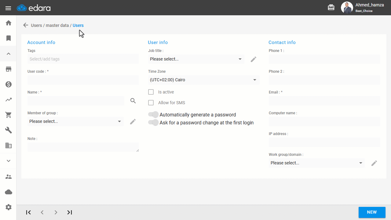 Activating/Deactivating a User — Click on "Update".