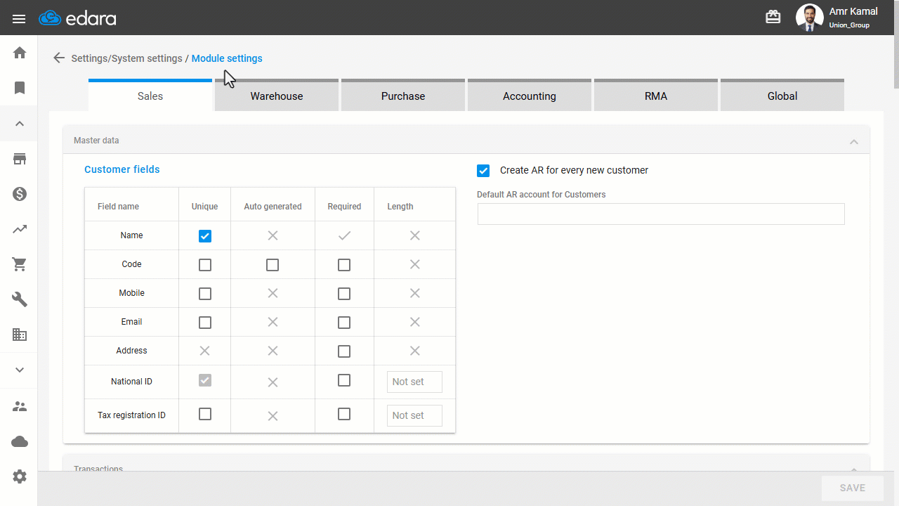 Consider Reserved Balance in Transfers — Click on “Save”.