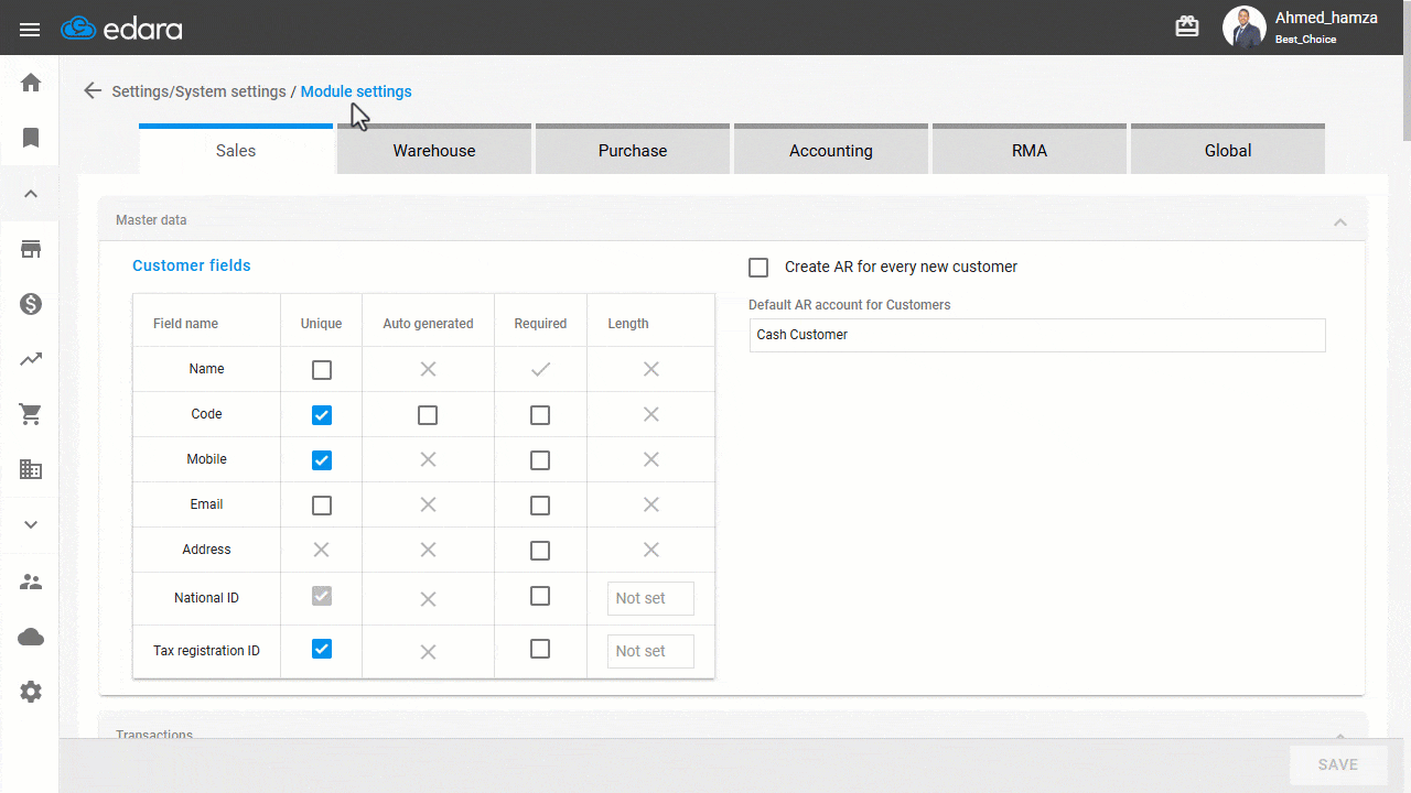 Displaying the Last Purchase Price in Purchase Orders and Receive Supplies — Click on “Save”.