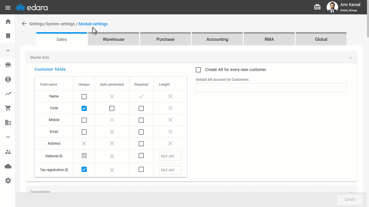 Adding Package Count for Stock Items in Documents — Click on “Save”.