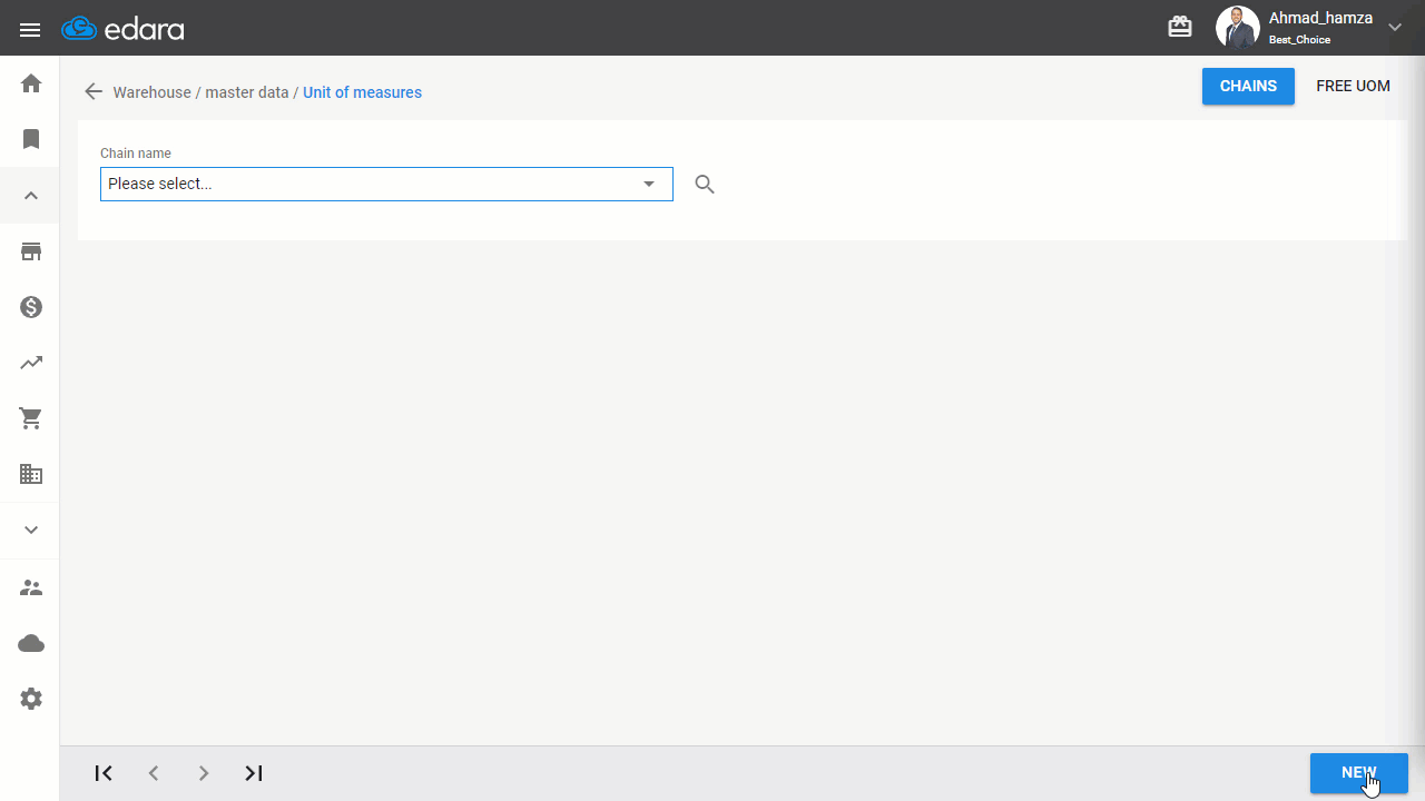 Creating a chain unit of measure — Click "Save"